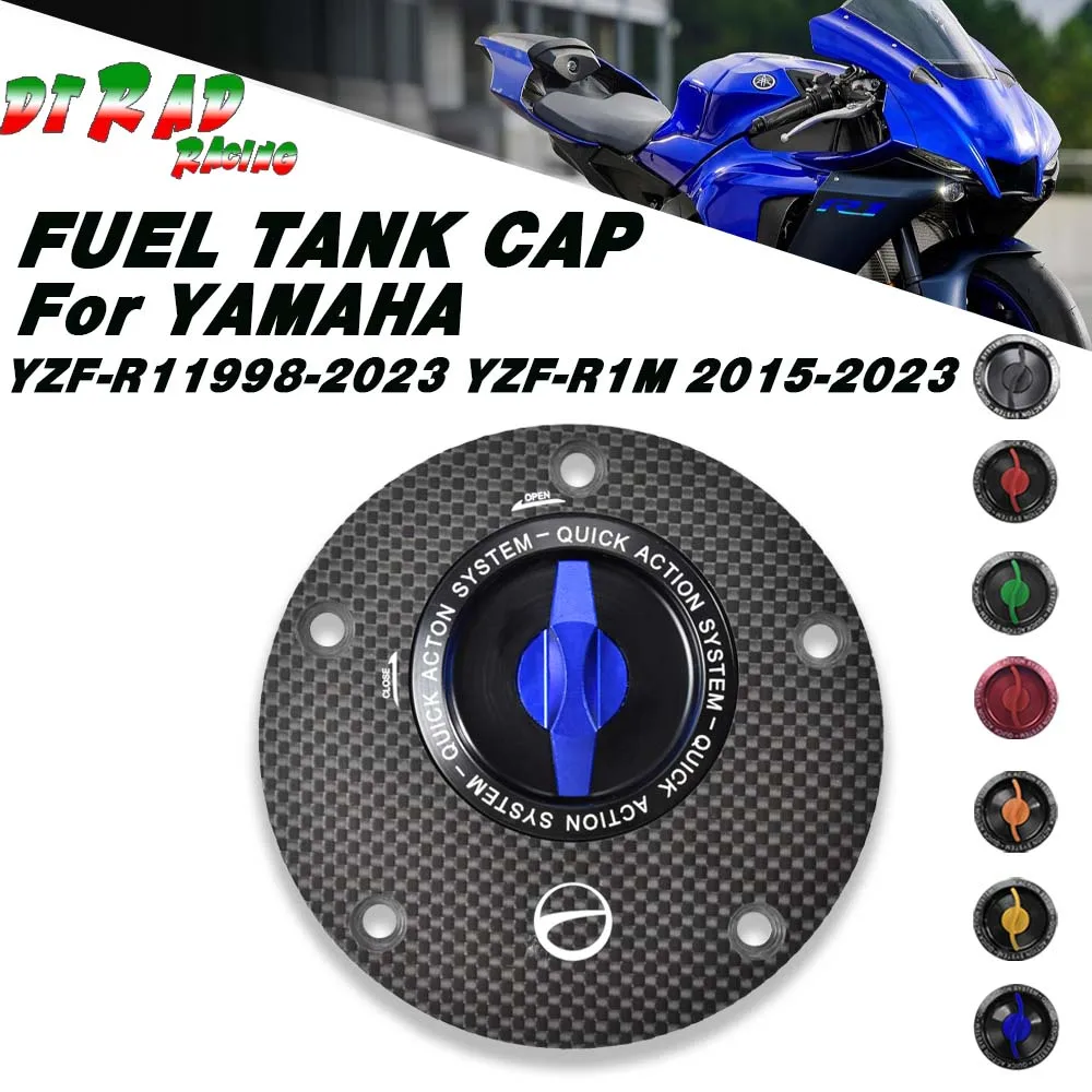 New 2023 Carbon Fiber Tank Fuel Cap Engine Accessories For YAMAHA YZF-R1 1998-2023 YZF-R1M 2015-2023 Motorcycle Gasoline Plug