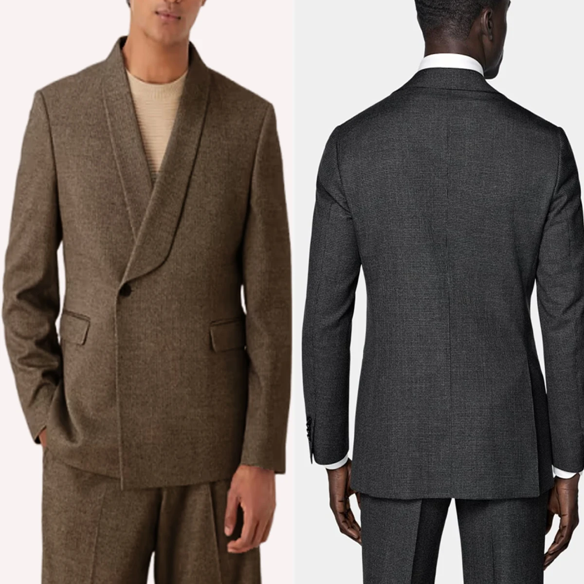 

Fall Man Suit 2 Piece Retro Tweed Men's Suits Set Business Tuxedos Wedding Grooms Suit Jacket Pants Set