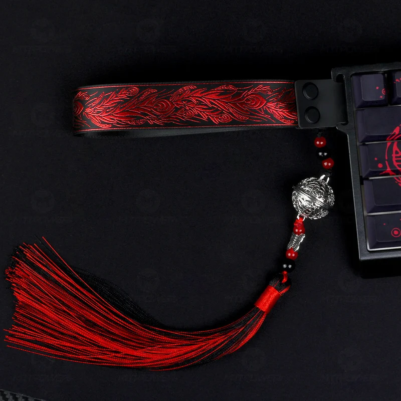 Keyboard Streamer Customized National Style Mechanical Keyboard Decorative Belt Feather Bell Tassel Wuxia Style Streamer