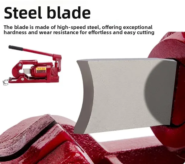 QY-30 Manual Hydraulic Cable Cutter 30mm Capacity for Steel Wire Rope Strand Portable Tool