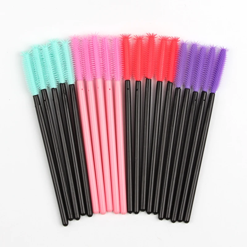 New 5/25/50Pcs Wholesale Crystal Eyelashes Brush Applicator Eyelash Brushes Plastic Mascara Wand Lashes Extension Makeup Beauty