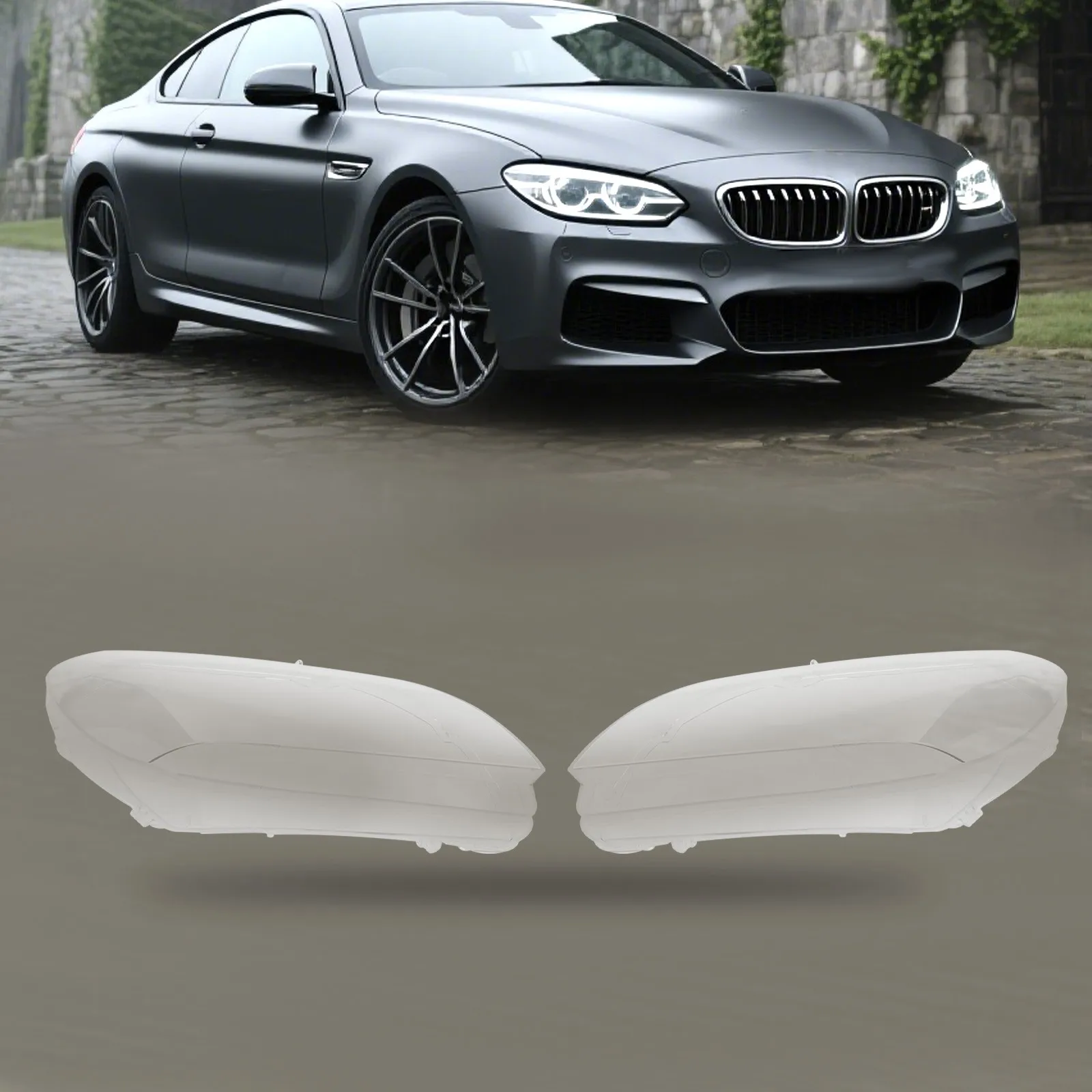 

Pair Headlight Lens Headlamp Cover For Bmw 6 Series M6 F06 F12 2010 2015 Car Accessories Clear Vision Protection