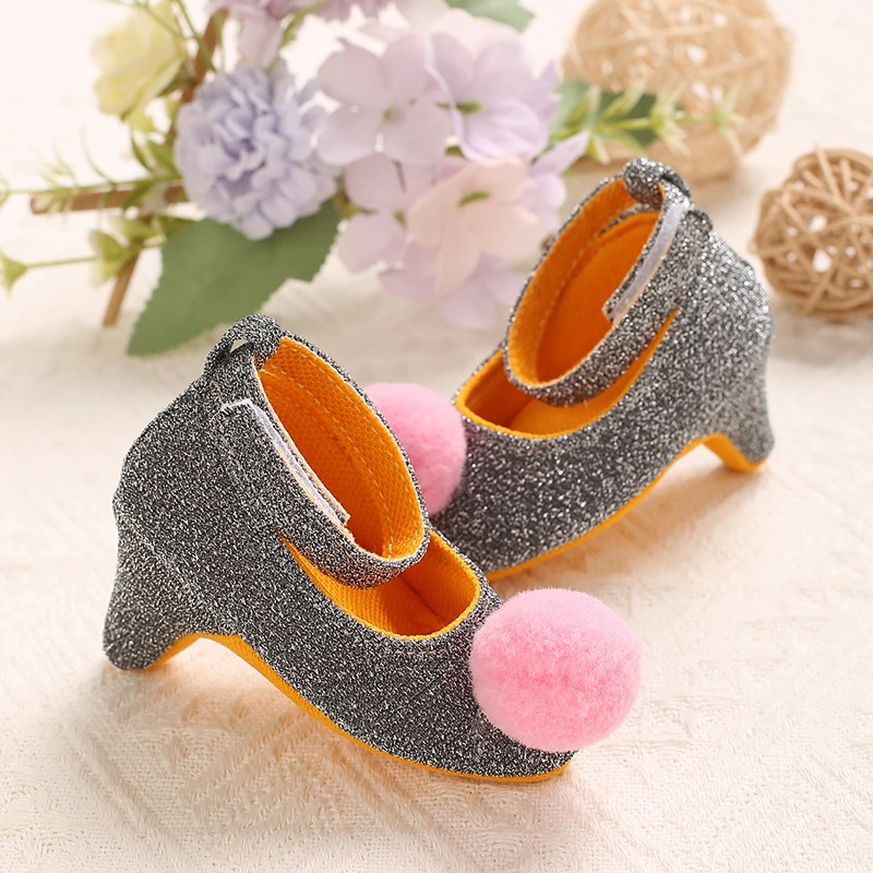 2026 New Infant Newborn Baby Girl High Heels Shoes Princess Bow First Birthday Party Shoes Photo Props Shoes 0-12M