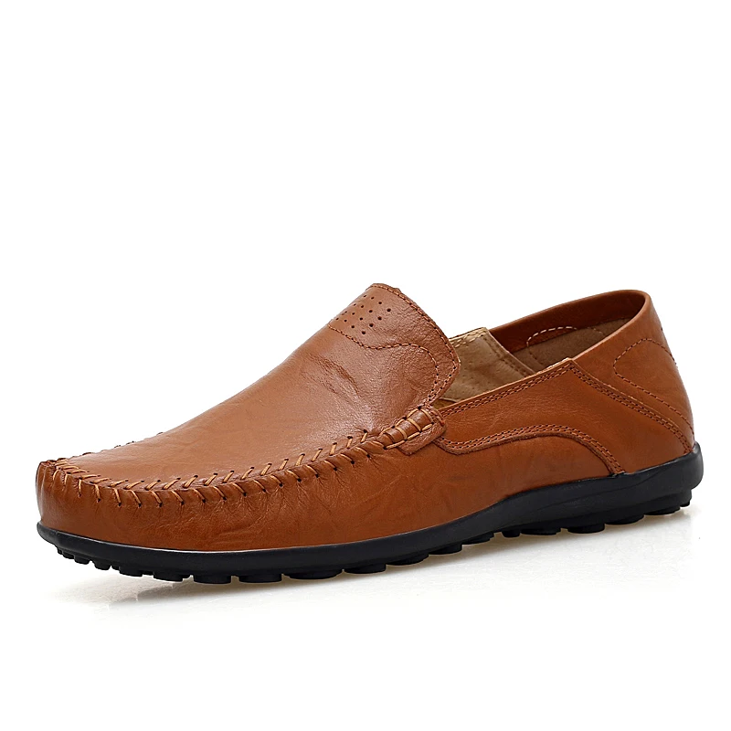 Handmade Shoes Genuine Leather Casual Shoes For Men Flat Platform Walking Shoes Outdoor Footwear Loafers Breathable Sneakers