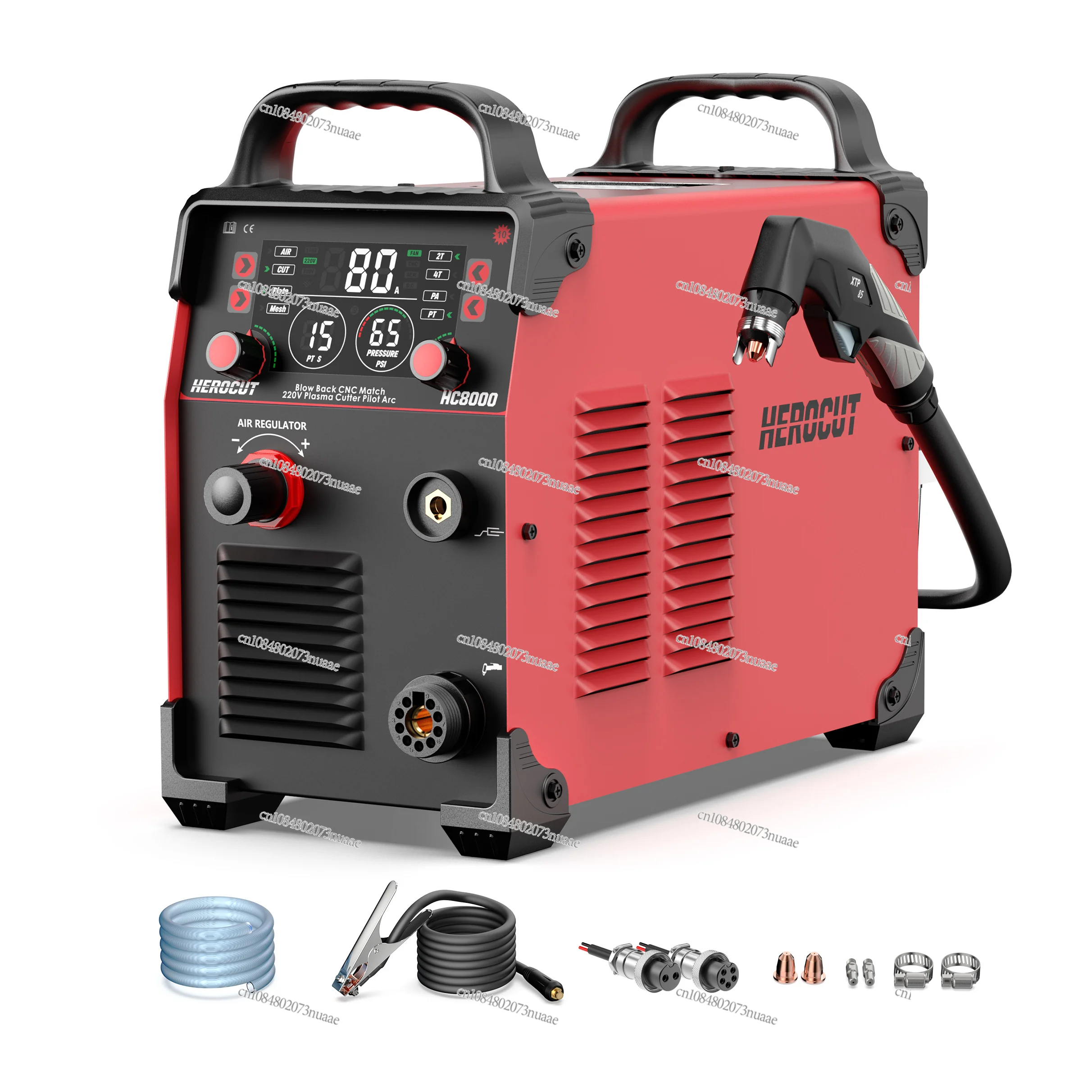 CNC Pilot Arc Plasma Cutter HC8000 80Amps Blow Back Non-HF Cutting Machine with Digital Screen,THC Torch Height Control Enabled