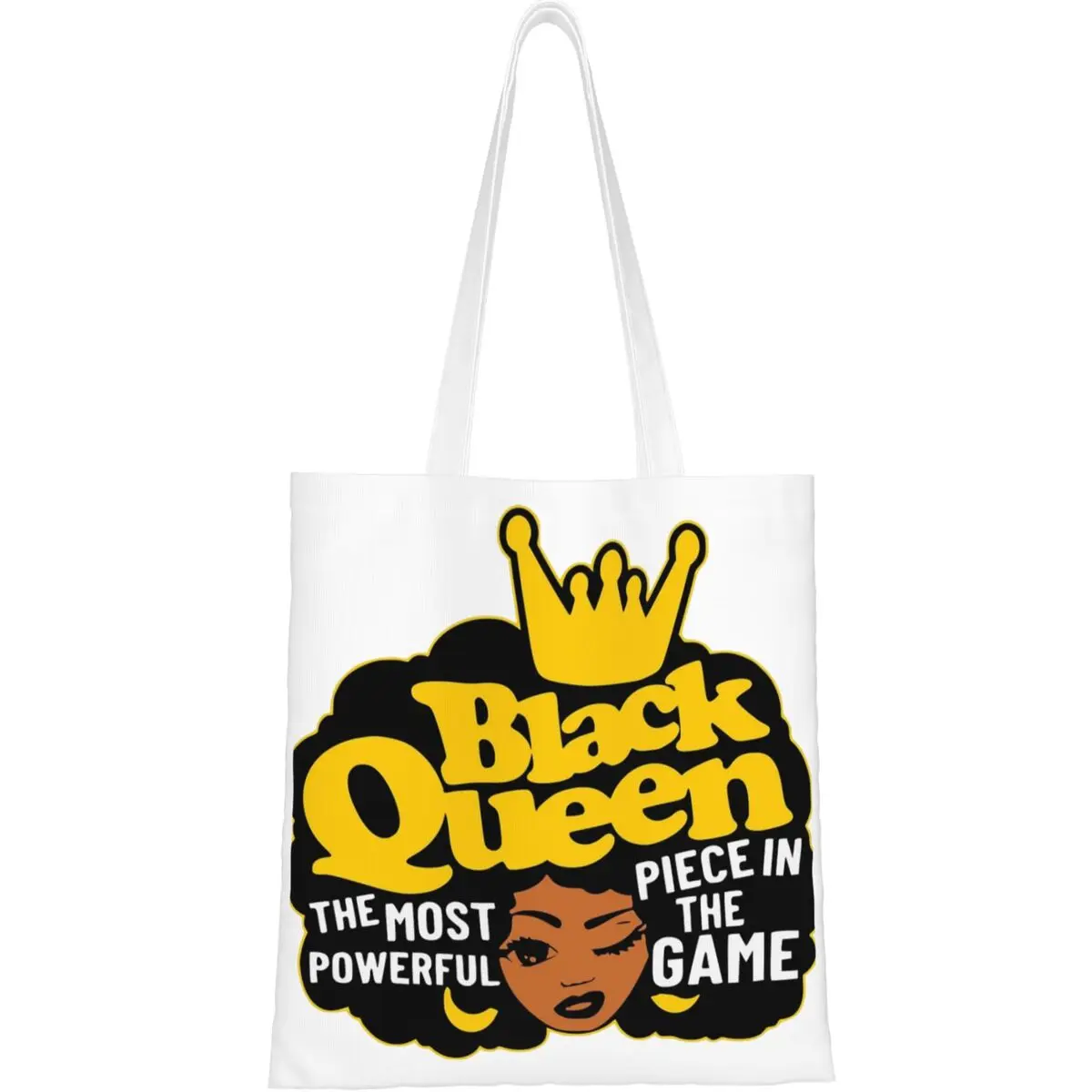 Black Queen Juneteenth Gift Canvas Tote Bag Simple style Large Capacity Black Woman Black Magic Fashion Bag for Unisex