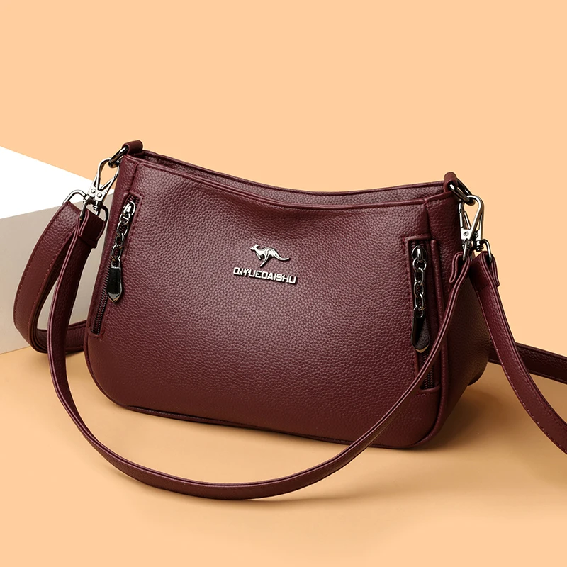 

Genuine Brand Women's Soft Leather Shoulder Bags Luxury Designer Crossbody Bags Ladies Casual Tote Bag Messenger Commuting Sac