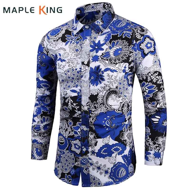 Chemise Slim Homme Abiti da uomo Camicia floreale Streetwear 2022 Camicie eleganti a maniche lunghe in stile cinese vintage per uomo Camicette Top