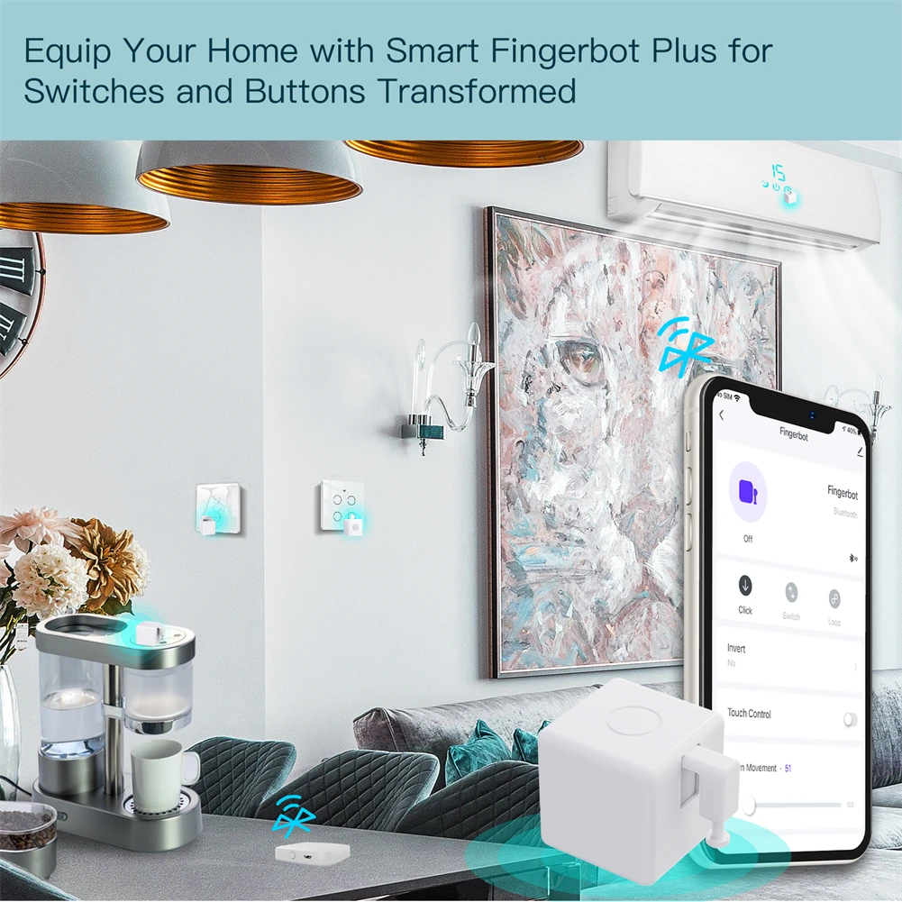 MOES Tuya Smart Bluetooth Fingerbot Switch Button Pusher Smart Life App Voice Control via Alexa, Google Assistant