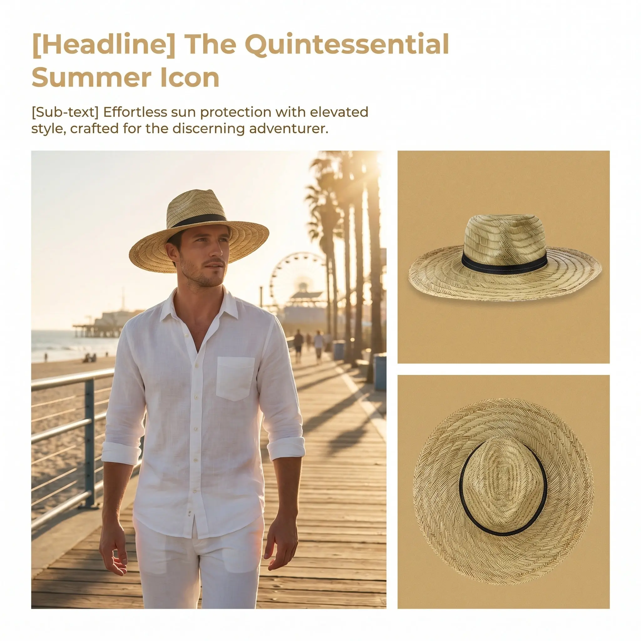 2Pcs Wide Brim Straw Hat Lightweight Breathable Large Brim Sun Hat Outdoor Beach Work Farmer Cosplay