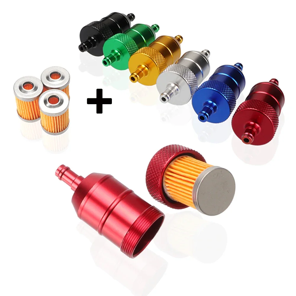 3 PCS / 5 PCS Reusable Washable Fuel Filter + 8mm CNC Alloy Petrol Filter for Suzuki Dirt Bike ATV Quad Motocross Scooter