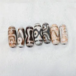 Xizang Totem Agate Dzi Pekoe Penetrates Horseshoe Pattern Weathered Vermilion Qintianzhu Necklace Pendant DIY Accessories