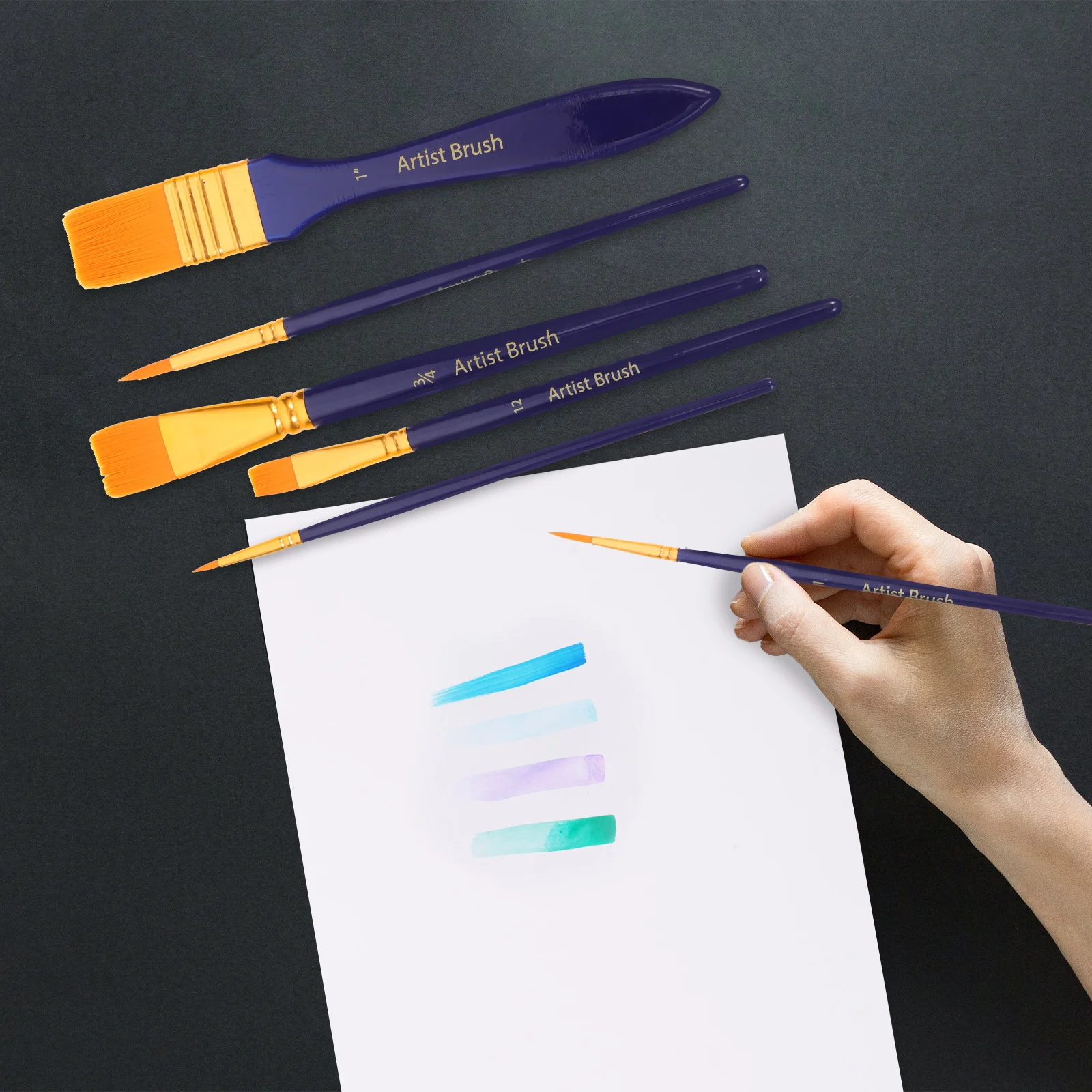 

Oil Brush Set Ergonomic Painting Accessory Convenient Artist Watercolor Brushes Suite Wear-resistant Wooden Portable Travel