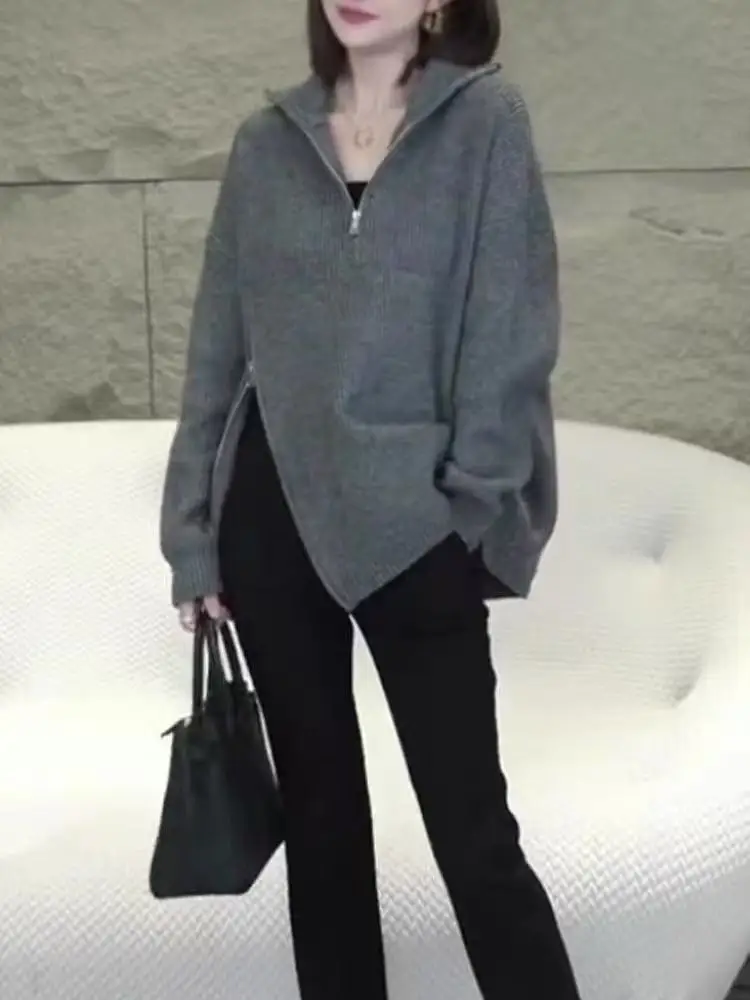 Nuove maglieria a maniche lunghe maglione lavorato a maglia pullover da donna dolcevita nero maglione lavorato a maglia pullover donna top abbigliamento donna Q2031