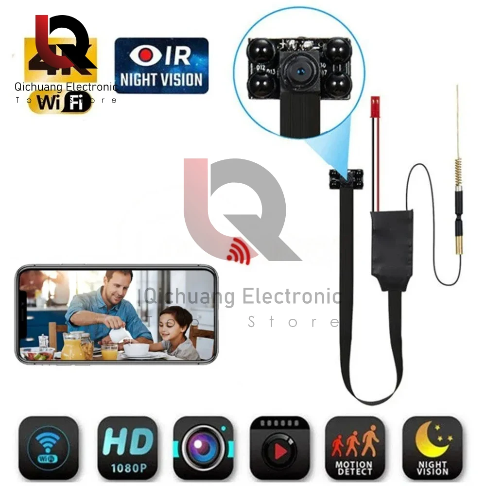 HD 1080P WiFi Mini Camera Video Recorder Real-time Home security Micro Camcorder Remote View DIY 4K Home Security Module