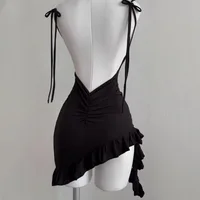 2026 Sexy Sleelveless Backless Mini Dress Women Summer Europe America Lace Up Bodycon Dresses High Street Party Club Black Dress - Image 3