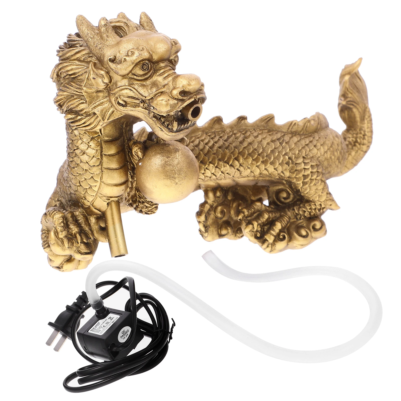 

Aquarium Spitter Dragon Shaped Fish Tank Decoration Ornament Waterfall Resin Spray Feature Diy Water Flow Decorative Outlet