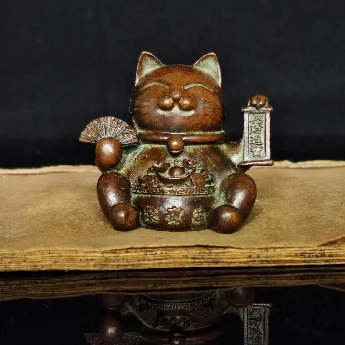 Lucky cat treasure bowl cat Statue Sculpture Figurines Home Garden Decoration Statues For House ﻿