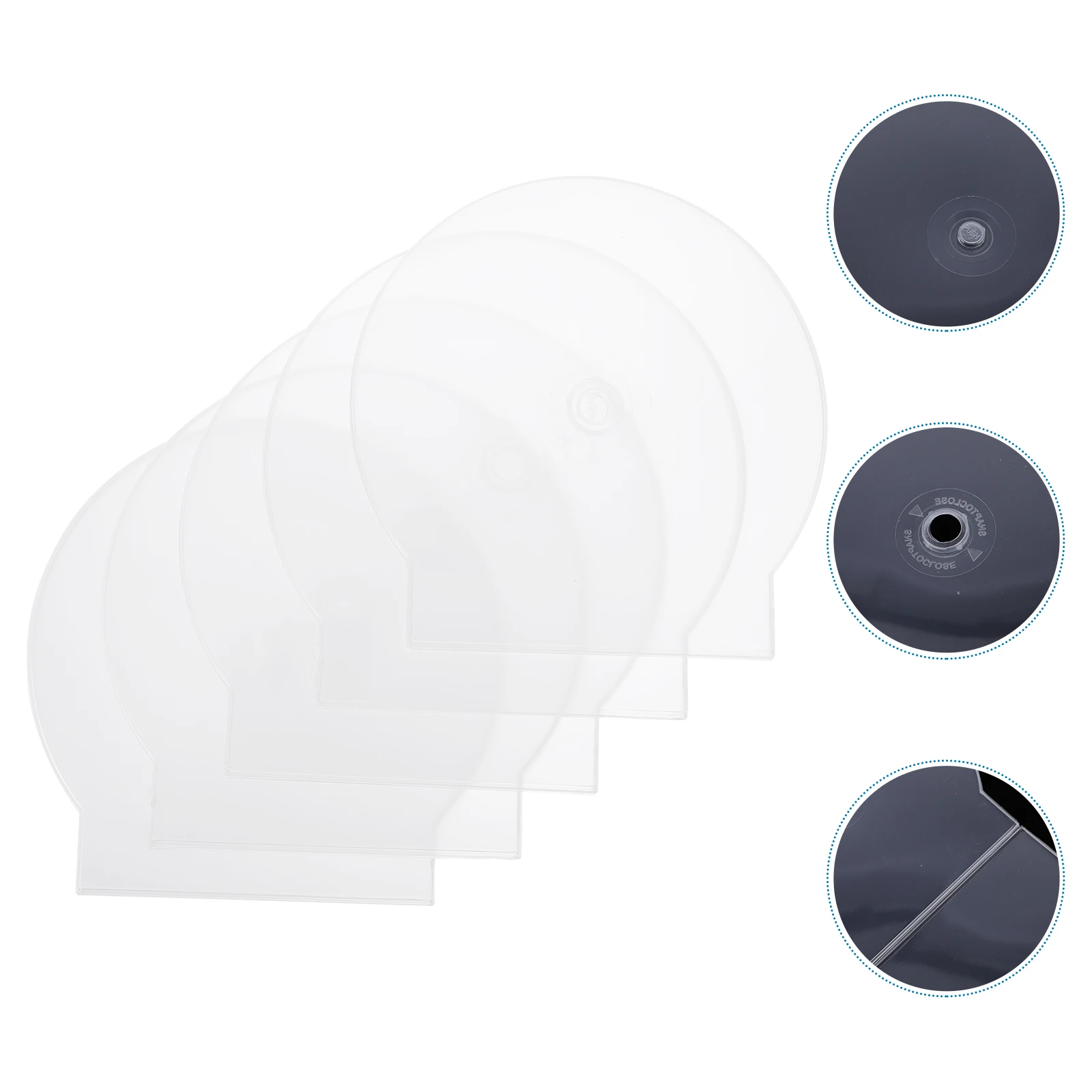 

20Pcs Cd Storage Box Semicircular Transparent Plastic Replacement Case Wear Resistant Optical Disks Storage Container