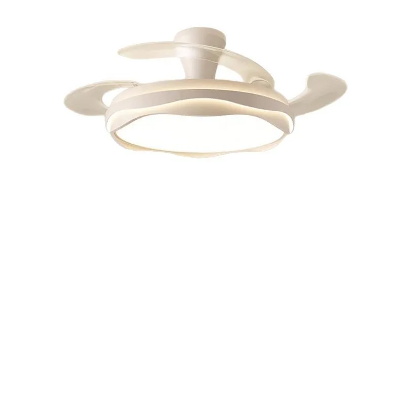 Simple Cream Wind Master Bedroom Restaurant Children's Room Eye Protection Silent Invisible Ceiling Fan Light