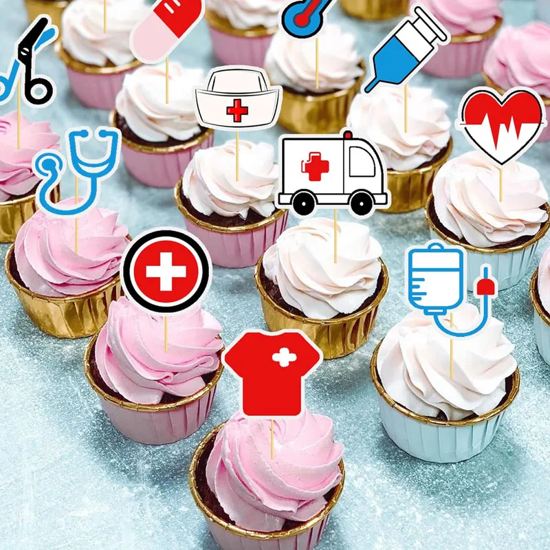 Nurse Cake Decoration Nurse Graduation Medical Rn Themed Party Supplies Nursing Graduation Cupcake decoration