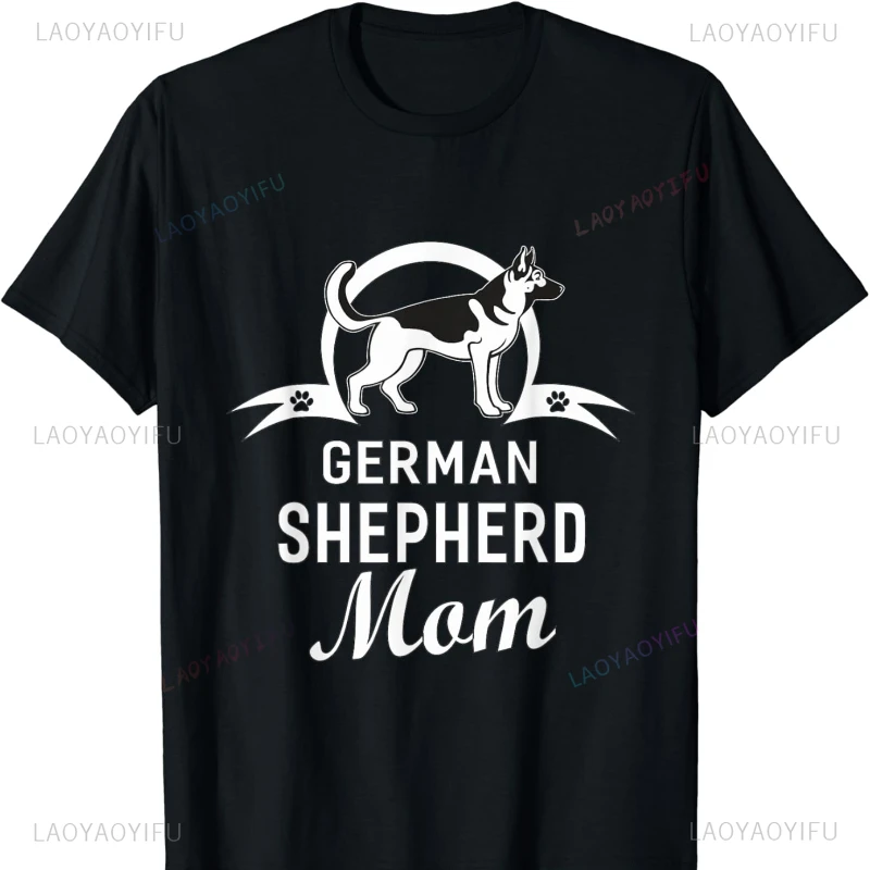 German Shepherd Dog Mom Dogs Owner Cotton T-Shirt for  Gifts Oversized T Shirt  Clothing Gothic Comfortable Tops unisex