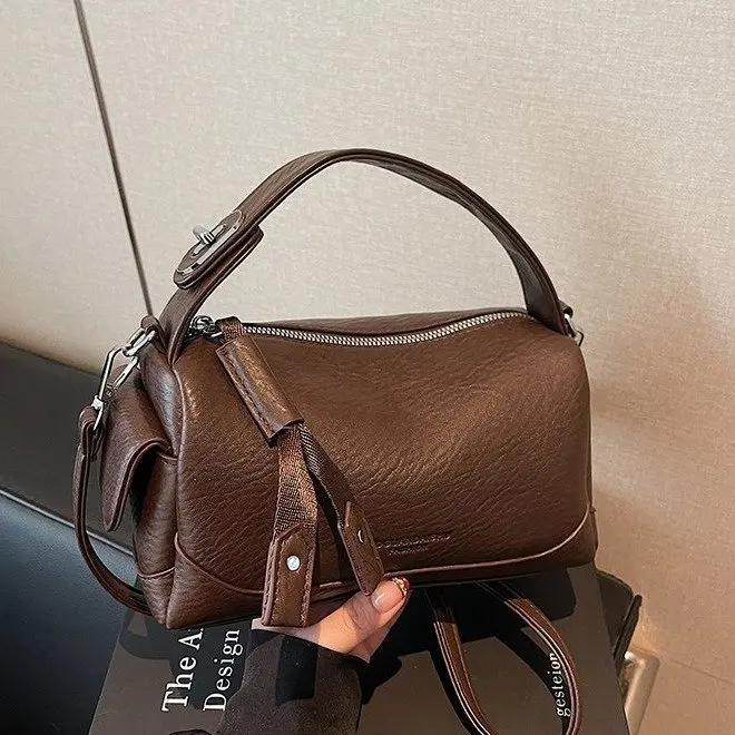 

Новая модная женская сумка 2026 года: мягкая кожаная сумка через плечо, вместительная женская городская сумка-бостон, универсальная сумка-подушка