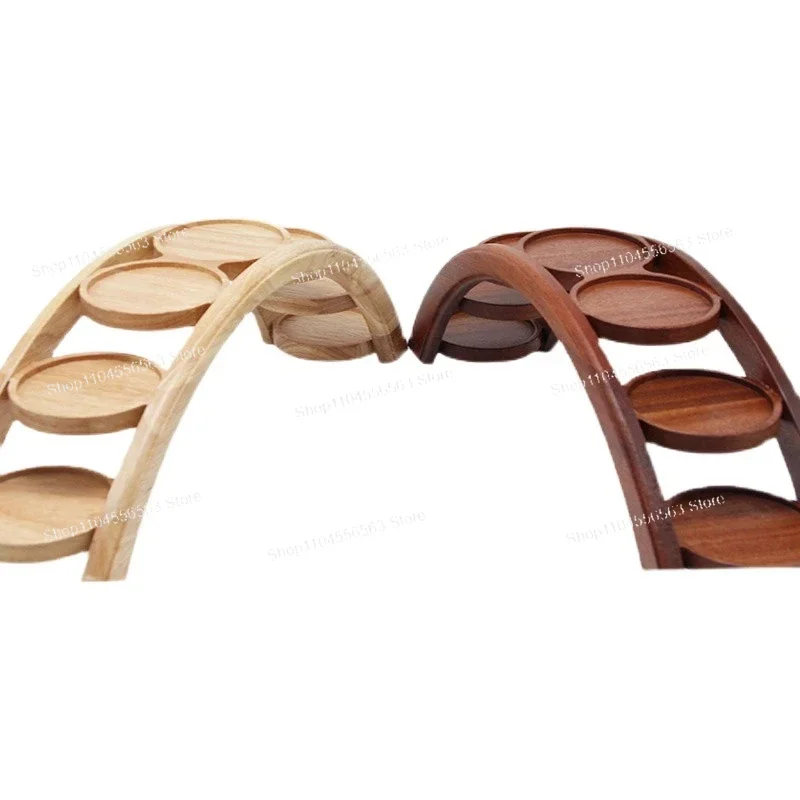 Japanese tableware series, wooden hot pot arch bridge plate and sushi boat