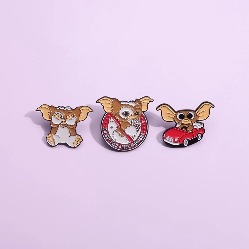 Creative Gremlins Enamel Pin Driving Car Brooches Metal Backpack Clothing Lapel Badge Jewelry Gifts For Kids Friends