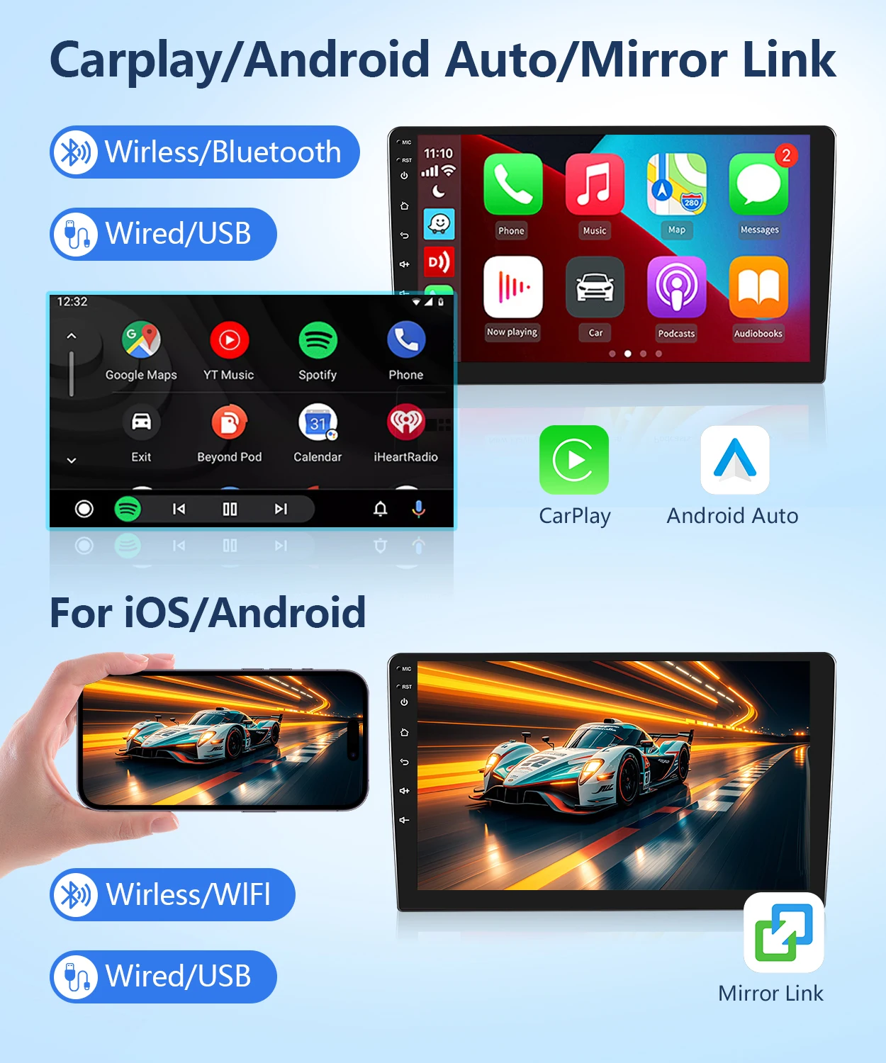 Android 14 Carplay 2K Screen WIFI Car Radio Multimedia Player For Jeep  Dodge  Chrysler Universal PATRIOT LIBERTY COMPASS CHRYSLER SEBRING  DODGE CALIBER  DODGE DAKOTA  DODGE AVENGER  DODGE RAM  CHRYSLER 300C  CHRYSLER ASPEN  DODGE JOURNEY  DODGE DURANGO