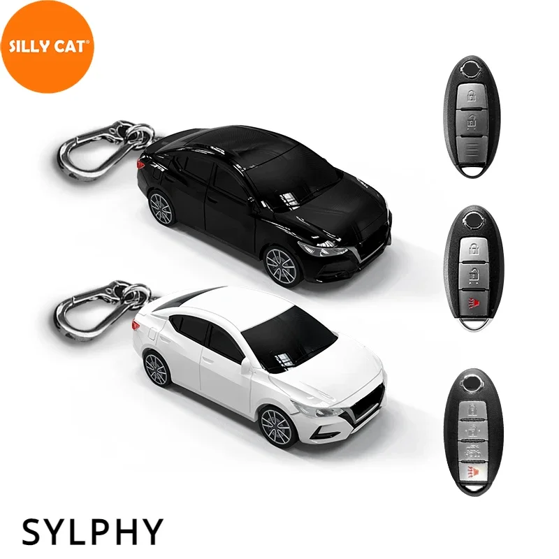 Car Shape Model Car Key Fob Case Cover Suit For NISSAN SYLPHY SENTRA Plastic Car Model Key Case Cover