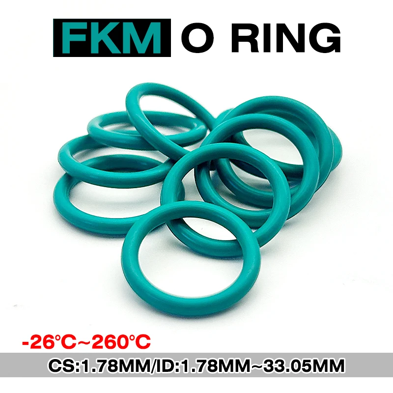 Premium CS 1.78mm ID 1.78mm~21.95mm FKM O-Ring Fluororubber Material, Heat & Corrosion Resistant, High Performance Sealing Rings