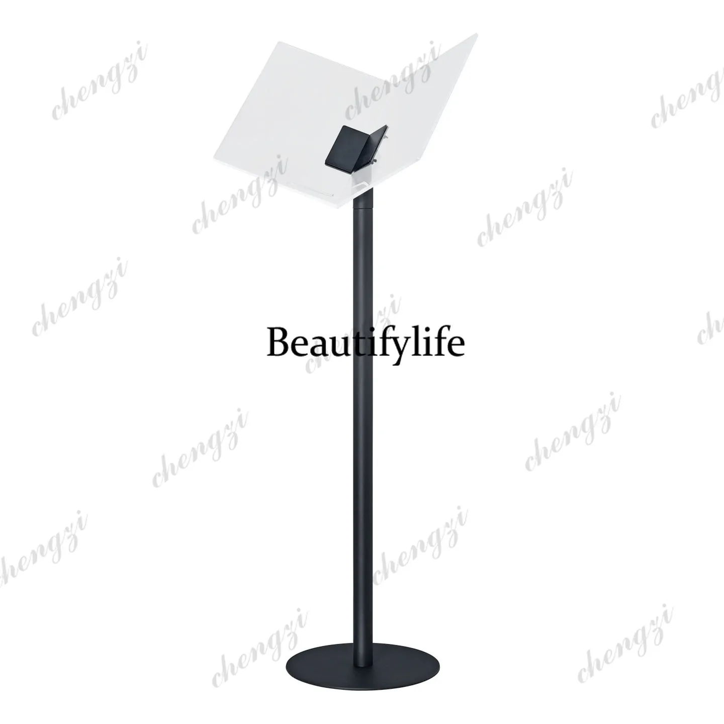 Picture album turning page acrylic magazine rack floor-to-ceiling metal, book pole-type reading display rack
