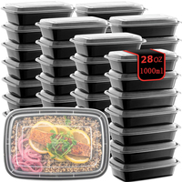 28OZDisposable Meal Prep Containers Microwave Safe Food Storage Containers with Lids Take Out Disposable Plastic Bento Lunch Box