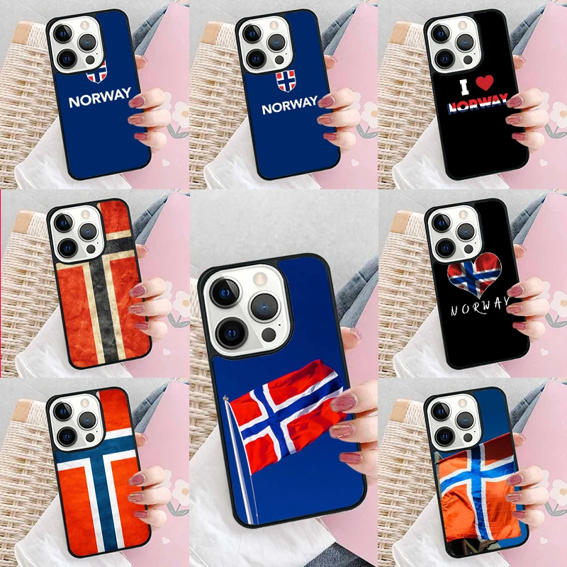 Norway Flag Phone Case Cover for iPhone 16 Promax 15 Pro 13 14 Plus 11 12 Mini XR XS MAX Coque