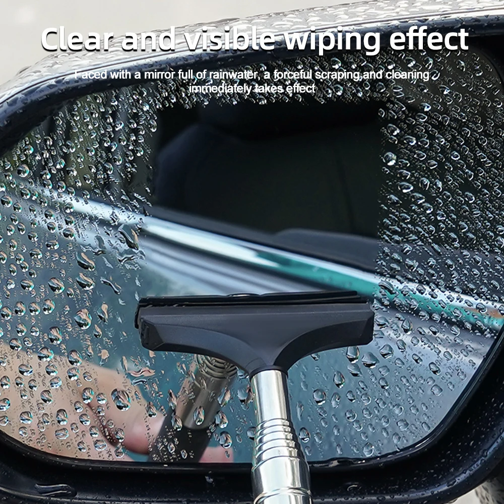 Rearview Mirror Wiper Retractable Portable Rubber Squeegee Cleaning Tools Car Rearview Mirror Rain Remover for Auto Accessories