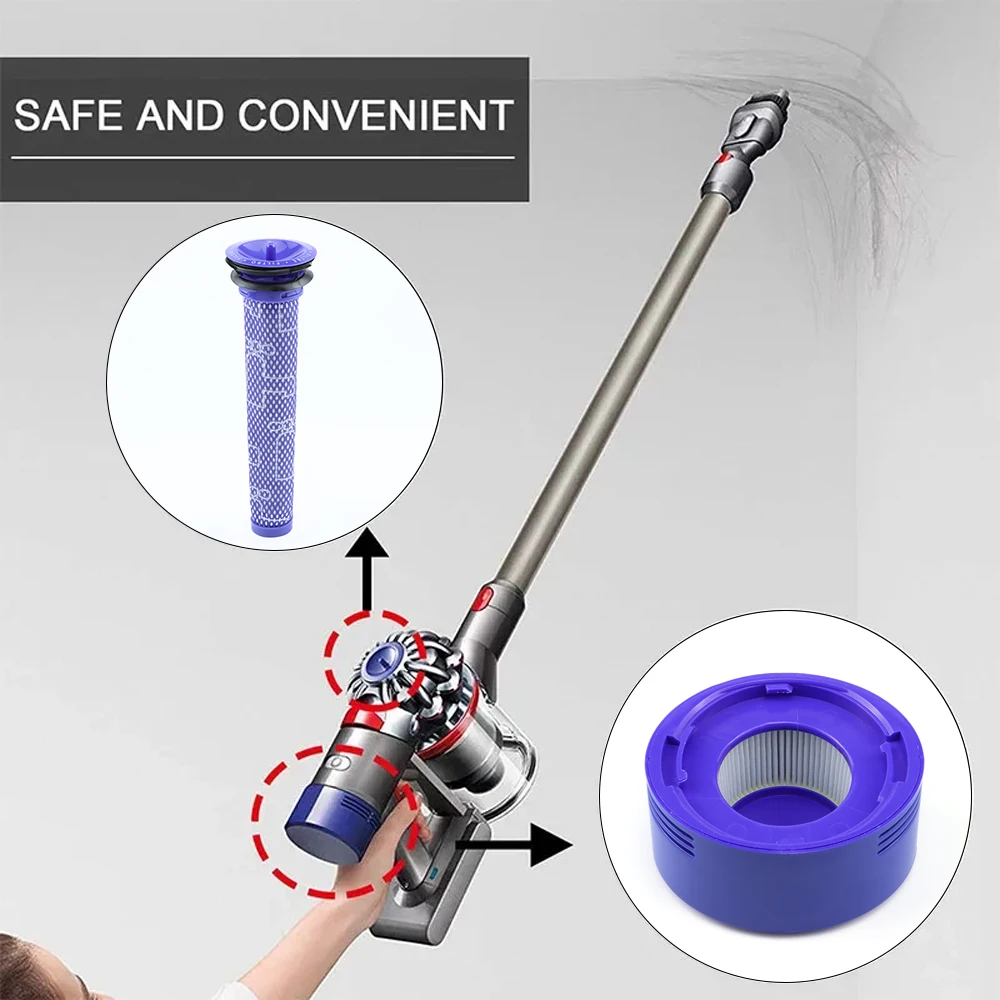 HEPA Filter For Dyson  V7 V8 robot vacuum cleaner Accessories Front and Back Washable Filter Replacement clean spare parts