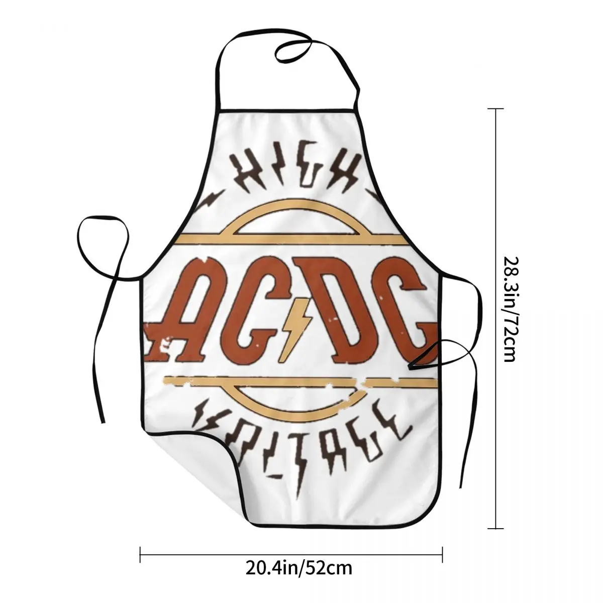 Women Men Chef Apron AC-DC Rock Music Band Merch Baking Aprons Adjustable Water & Oil Resistant