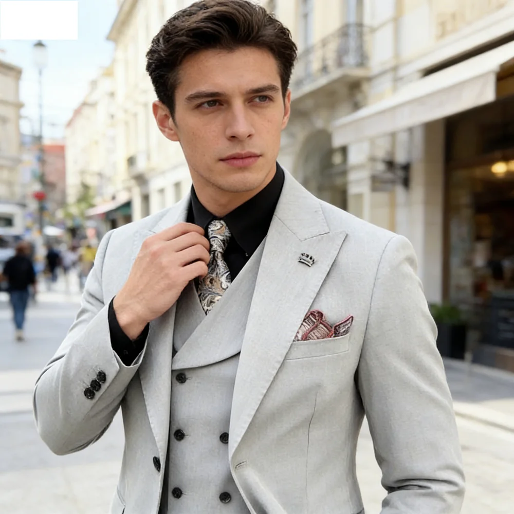 

Men's Wedding Tuxedo Best Selling Peak Lapel Single Breasted Formal Smoking Suit for Groomsmen Dance Ball
