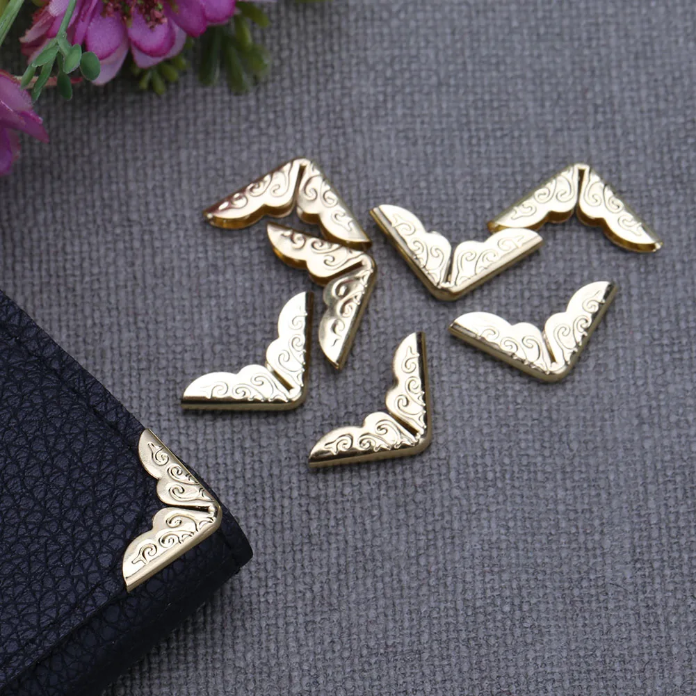 

100pcs Tone Scrapbooking Albums Corner Protectors Card File Menu Metal Book Decorative Corners for Folders File Albums