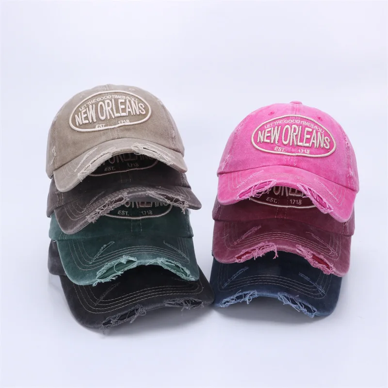 Unisex Vintage-Baseballkappe aus gewaschener Baumwolle, 2025, bestickter Buchstabe, Snapback-Mütze für Männer und Frauen, Streetwear, Outdoor-Sportarten – Detail 3
