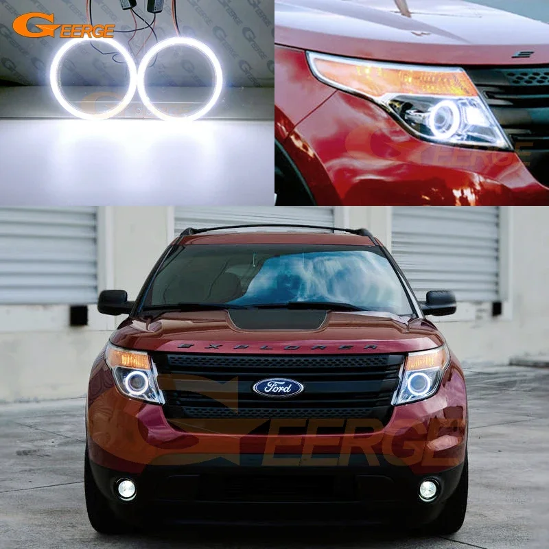 

For Ford Explorer 2011 2012 2013 2014 2015 Excellent Day Light Ultra Bright COB Led Angel Eyes Kit Halo Rings