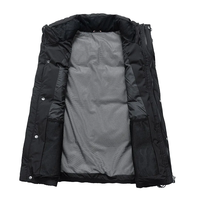 Men's Down Jacket Autumn Winter New Solid Color Simple Thickened Warm Outdoor Sports Stand Collar Coat Men's Sleeveless Jacket