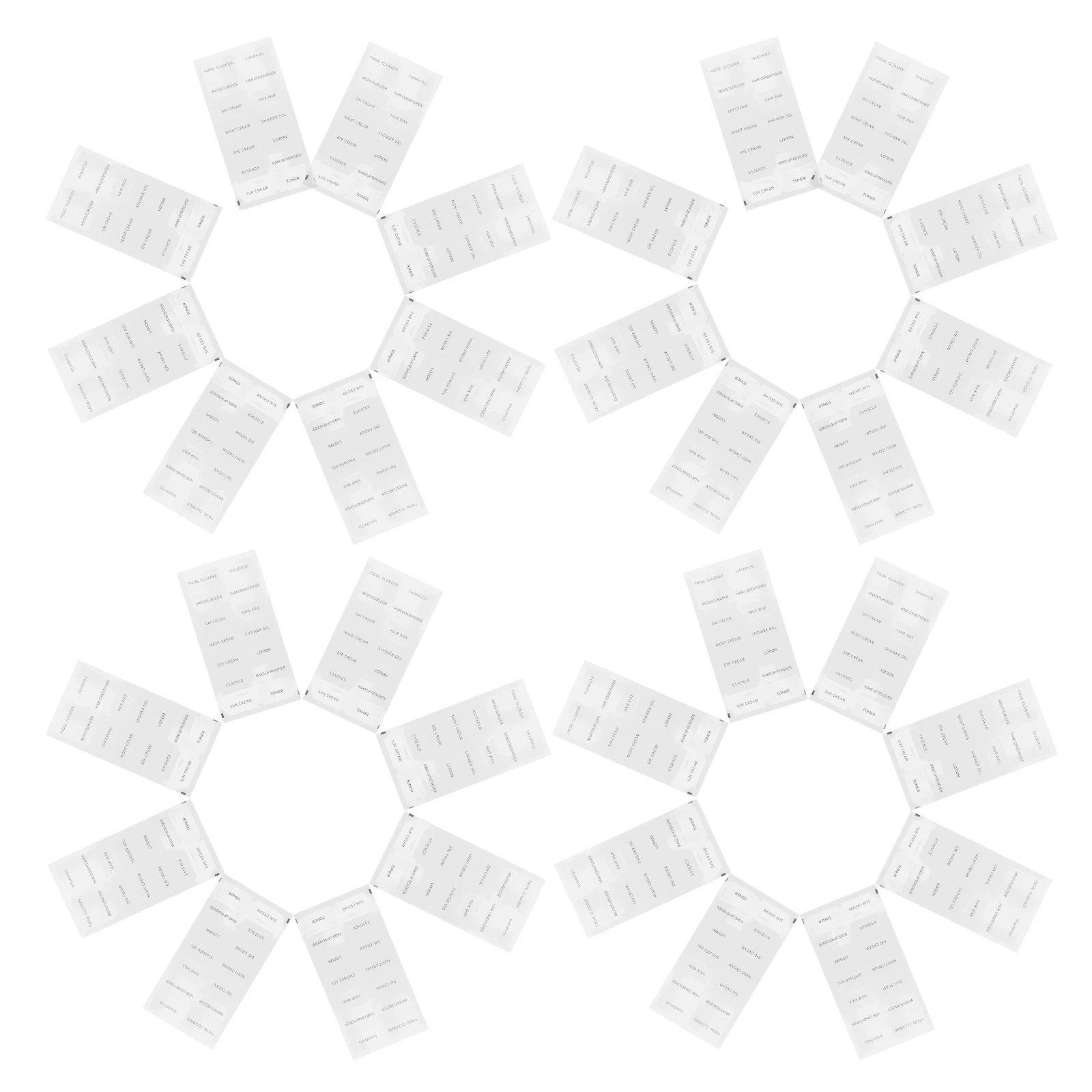 

50pcs Travel Labels Skincare Bottle Stickers for Shampoo Bathroom Cosmetics PVC Toiletry Stickers Skincare Product Tags