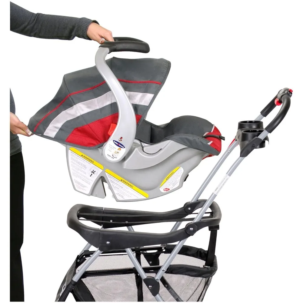 Snap N Go EX Polyester Lightweight Foldable Universal Single Infant Car Seat Carrier with 2 Cup