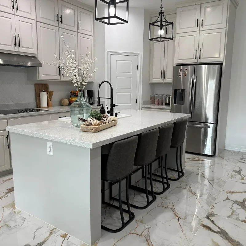 Bar Stools Set of 3, with Kitchen Island, Metal Kitchen Counter Stools