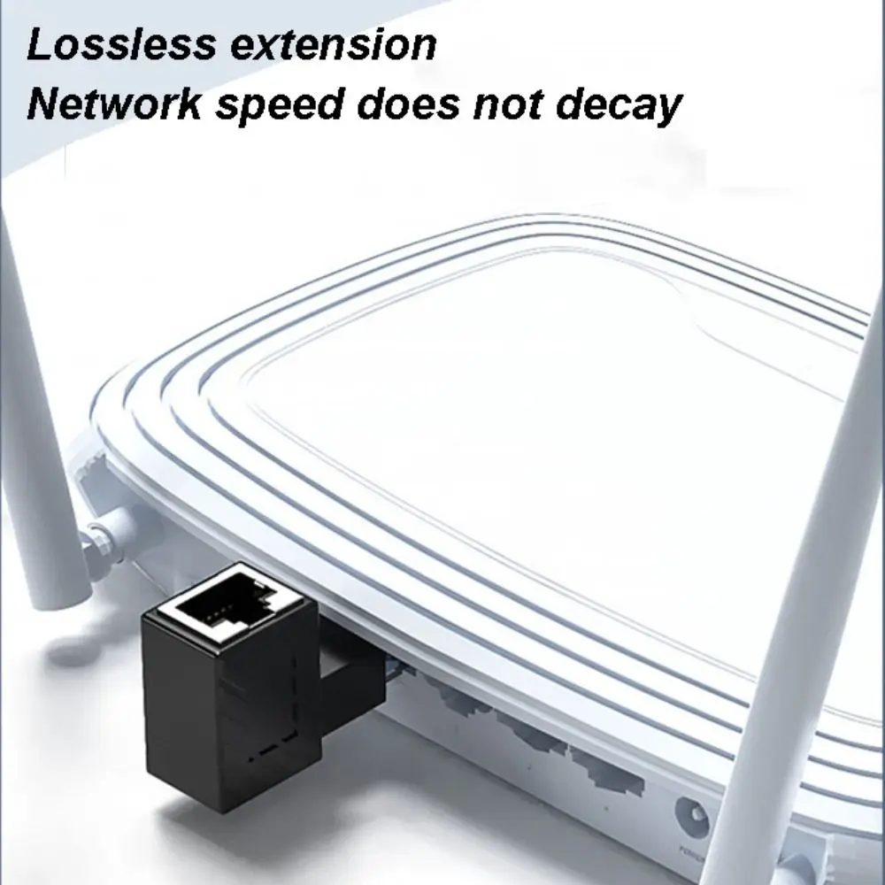 ABS Network Cable Connector 90 Degree Durable RJ45 Converter Professional for Cat5 Cat6 LAN Ethernet Network Cable