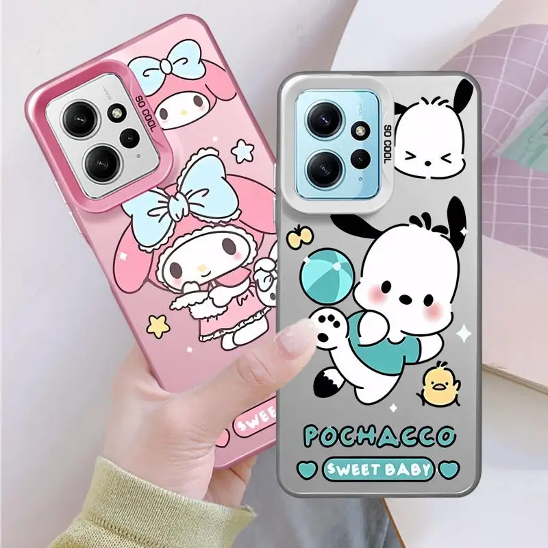 Cute Melody Kuromi Sanrio Phone Case for Xiaomi Redmi 9C 9T 10 12 4G 5G 13C A2 A1 A2 Plus Soft Cover