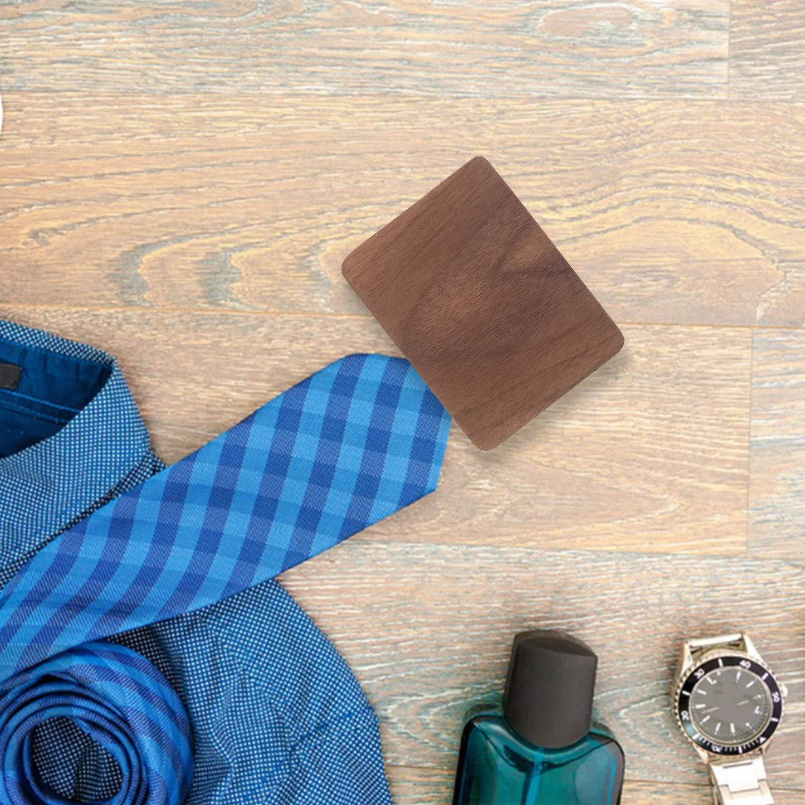 

Black Walnut Wooden Cufflinks Tie Portable Organizer for Men Jewelry Storage Case Business Travel Gift