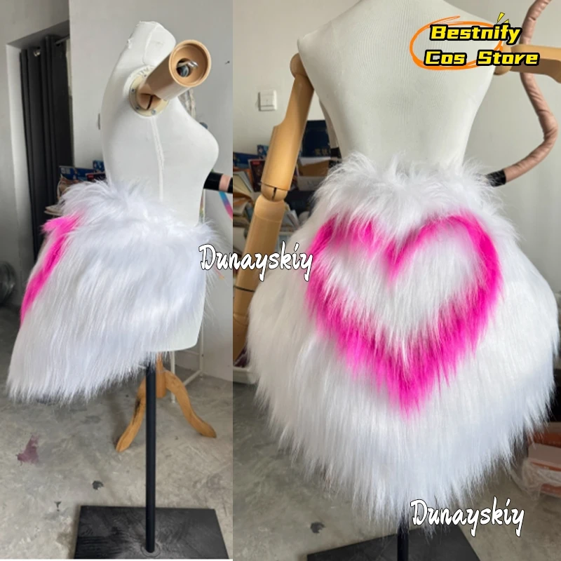 Hazbin COS Hotel Angel Dust Cosplay disfraz mujer trajes peludos amor corazón faldas cortas 2025 Anime carnaval uniforme sexy